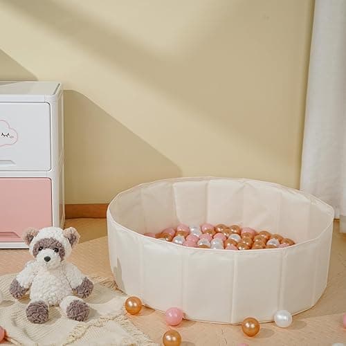 Ball Pit for Toddlers Babies Dogs Cats Iinfant Children, Foldable Ball Pits Play Tent, Crawl Playpen Ball Pool with Storage Bag, Surprise for Boys Girls Festival (Balls Not Included), Beige thumbnail 3