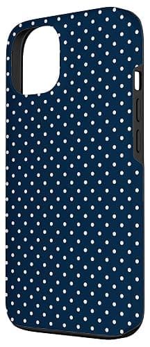 Minimalist Cute Soft Navy Blue and White Polka Dot Pattern Case for iPhone 13 thumbnail 2