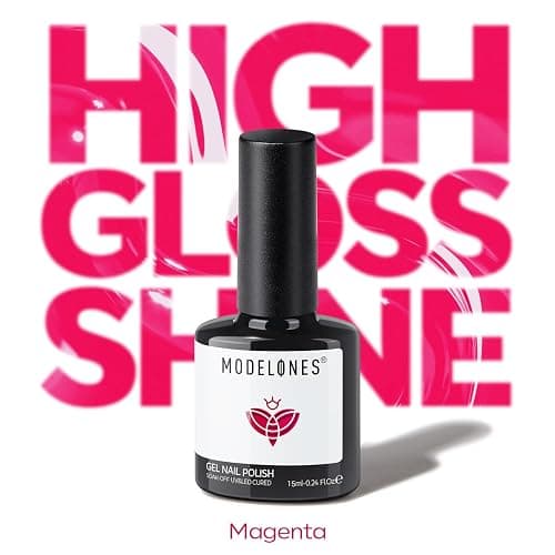 modelones Dark Pink Gel Polish Rosy Mulberry Pink Gel Nail Polish Soak Valentine Off LED Nail Art DIY Nail Manicure 15ML thumbnail 7