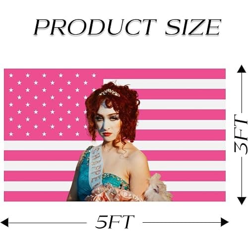 Chappell American Flag Pink Roan Flag 3X5 Ft Funny Tapestry For Decorate Clubs Concerts Bars University Dormitories Living Rooms Bedrooms,with 4 Brass Grommets for Easy Hanging thumbnail 2