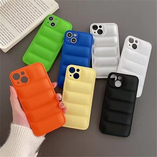 Case for iPhone 17 Pro Max,Luxury Down Pure Jacket Soft Unzip Sofa Silicone Puffer Touch Cloth Portection Shockproof Girls Women Phone Case for iPhone 17 Pro Max,6.9 inch 2025 (White) thumbnail 3
