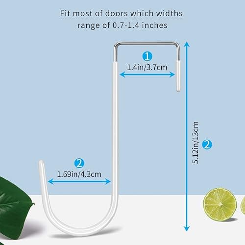 FYY Over the Door Hooks, 4 Pack Hangers Hooks with Rubber Prevent Scratches Heavy Duty Organizer for Living Room, Bathroom, Bedroom, Kitchen Hanging Clothes, Towels, Hats, Coats, Bags White thumbnail 2