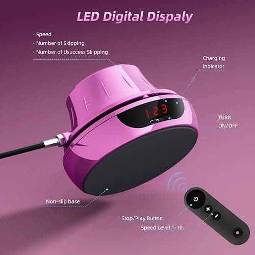 Smart Jump Rope Machine Electronic Skipping Ropes 1-10 Speed Level Adjustment Multiplayer Jumping Rope Groups Rope Skipping LED Display Counter Workout for Women/Men/Kids thumbnail 5