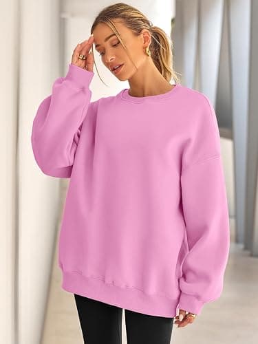 EFAN Womens Oversized Sweatshirts Hoodies Fleece Crewneck Sweaters Casual Tops Comfy Fall Fashion Outfits Winter Clothes 2025 thumbnail 2