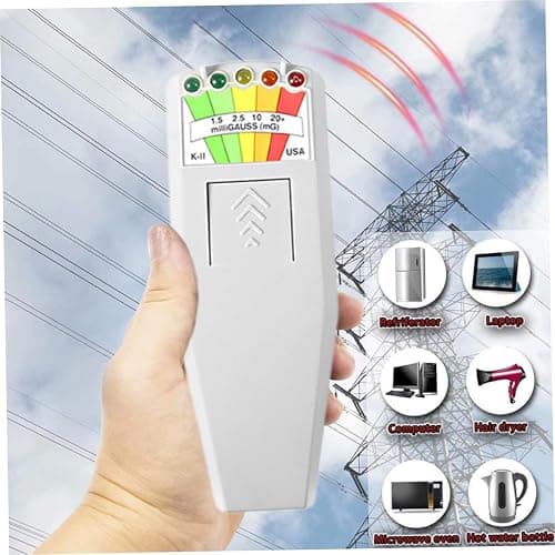 5 LED EMF Meter Field Detector Hunting Paranormal Equipment Tester Counter Without Battery White thumbnail 3