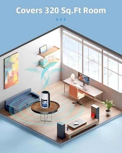 Small Dehumidifier for Bedroom, 42oz Dehumidifier with Auto Shut Off, Quiet Portable Dehumidifier for Bathroom, Closet, RV, 7 Color Night Light thumbnail 7