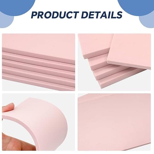 5 Pack 4"x6" Pale Pink Rubber Stamp Carving Blocks Pink Rubber Carving Blocks Linoleum Block for Stamp Maker Printmaking Supplies thumbnail 5