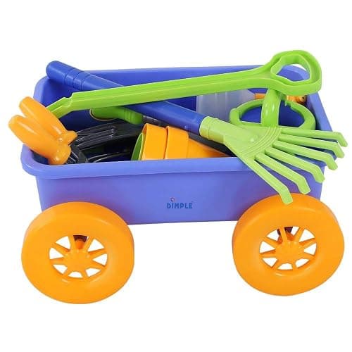 Dimple Garden Wagon & Tools Toy Set Premium 15 Pcs Kids Gardening Tools & Wagon Toy Set - Sturdy & Durable - Top Yd, Beach, Sand, Garden Play Set - Great for Kids & Toddlers thumbnail 7