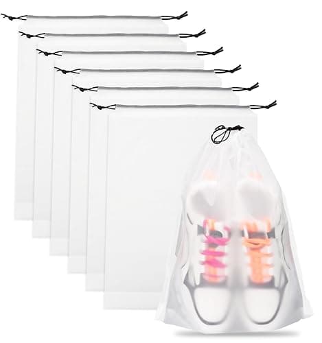 Teskyer 6 Pack Shoe Bags for Travel – Transparent, Waterproof, Portable Shoe Storage for Packing (15.7" x 11.8") – Travel Essentials for Men & Women - Image 1
