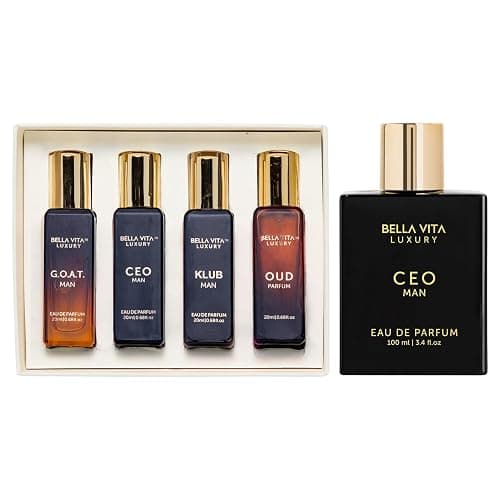 BellaVita Luxury CEO Man & Mens Gift Set Perfume Cologne for Men Combo| Long-Lasting Men's Cologne with Lemon, Lavender, Tonka & Agarwood Perfume for Men - Image 1