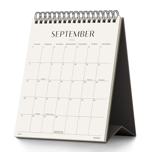 Jotsome Desk Calendar 2026-2027, Small Standing Flip Desktop Calendar | 16 Months Calendar From September 2026 to December 2027, Double-Sided Design Desk Calendar with To Do List, Easy Organizing - Image 1
