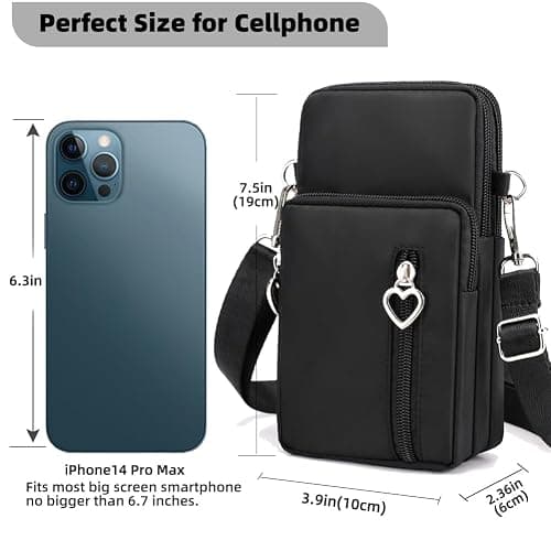 JANKS Small Crossbody Bag for Women - Mini Phone Purses with Crossbody Strap and Wallet - Nylon Arm Bag thumbnail 4