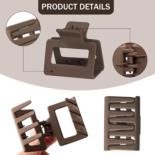 6 Pack Claw Clips Hair Clips for Women Girls Medium Rectangle 2 Inch Small Hair Clips for Thin or Medium Thick Hair thumbnail 4