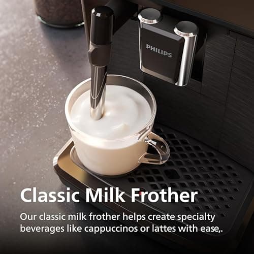 Philips 2200 Series Fully Automatic Espresso Machine, Classic Milk Frother, 2 Coffee Varieties, Intuitive Touch Display, 100% Ceramic Grinder, AquaClean Filter, Aroma Seal, Black (EP2220/14) thumbnail 6
