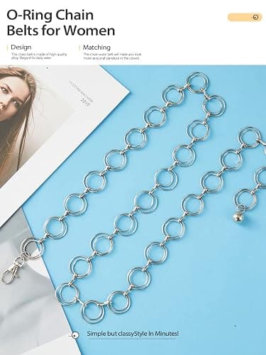 FIORETTO Chain Belt for Women Metal Waist Chain Fashion Multilayer Chain Belts for Dress thumbnail 3