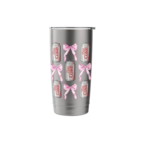 Coca-Cola Diet Coke & Pink Bows Collage Logo Vintage Stainless Steel Insulated Tumbler thumbnail 4