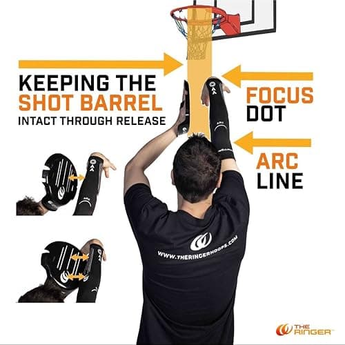 The Ringer Hoops Basketball Training Equipment and Basketball Shooting Aid - Basketball Shot Trainer and Basketball Drills Equipment - Become a Basketball Shooting Machine thumbnail 6