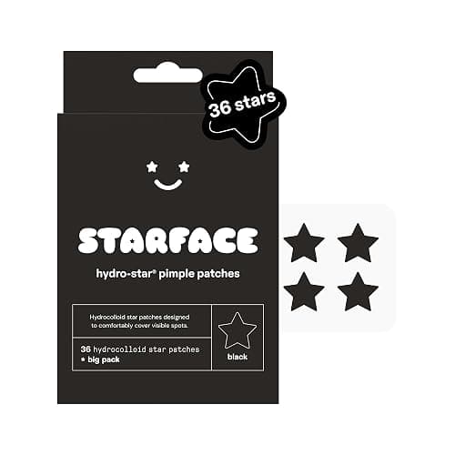Starface Hydro-Star® Black Hydrocolloid Star-Shaped Pimple Patch, 36 ct | Dermatologist Tested • Covers & Protects Visible Spots • Absorbs Pimple Gunk • Vegan, Cruelty-Free & Sensitive Skin Safe - Image 1