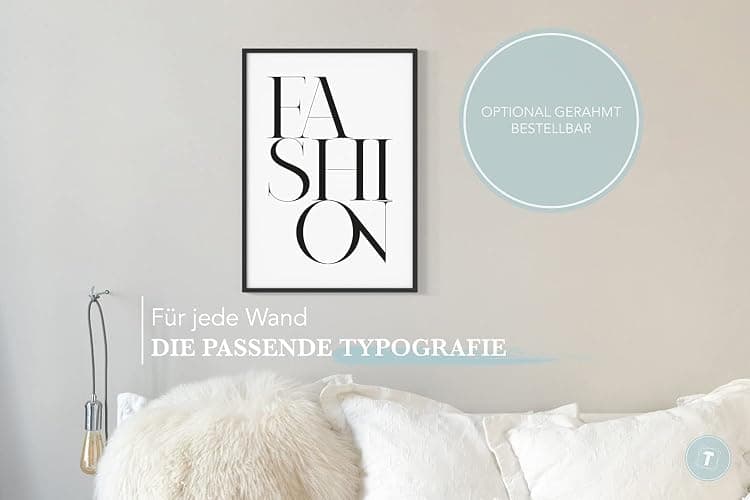 Papierschmiede® Typografie Poster, DIN A4 (21x30 cm), Wanddeko Wohnzimmer, Schlafzimmer, Küche, schwarz-weiß Bild mit Spruch OHNE Rahmen, Caps Fashion thumbnail 4