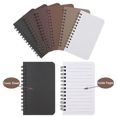 KTOJOY 6 Pack Spiral Notebook Small Pocket Notebook 3x5 Spiral Notepads With Lined Pages, Small Top Spiral Notebook Little Mini Memo Steno Note Pads for Outdoor Home Office College School thumbnail 5