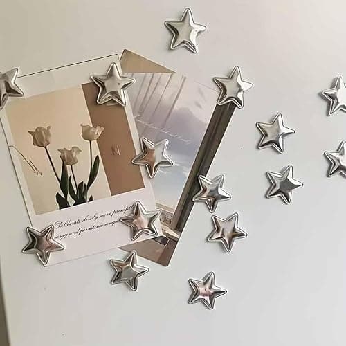 10 Pcs Refrigerator Magnets, Adorable Silver Star-Shaped Fridge Magnets for Creating Star Designs, Perfect for Adorning Refrigerators, Offices and Homes, Kitchen and Office Decor thumbnail 6