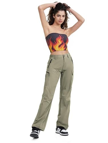 Moosehill Women's-Hiking-Pants-Cargo-Quick-Dry-Stretch-Lightweight Work Outdoor Pants with 5 Deep Pockets thumbnail 8