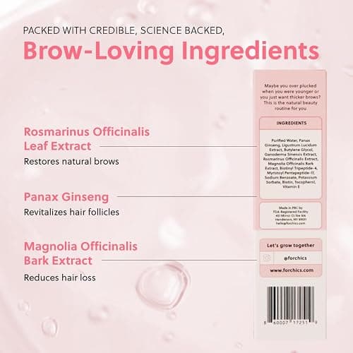 ForChics Eyebrow Growth Serum - Natural Brow Enhancer for Fuller, Thicker Brows in 2 Weeks - Vegan, Hormone-Free with Peptides and Biotin - No Prostaglandins - 3ml thumbnail 8