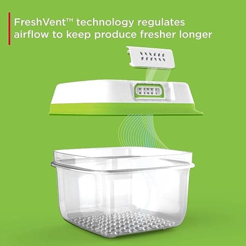 Rubbermaid FreshWorks Produce Saver, Medium and Large Storage Containers, With Lids, 8-Piece Set thumbnail 6