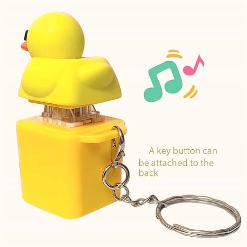 Quackey Fidget Toy That Quacks Quacking Duck Fidget Toy Keychain Stress Reliever Squeaky Anxiety Stress Relief Toy Duck Keyboard Keycaps That Quack Button Fidget Key Board Clicker Sensory Toys thumbnail 3