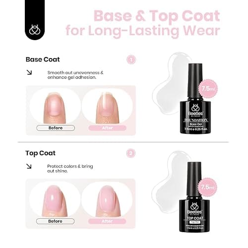 Beetles Builder Gel Set HEMA Free-Blush Whisper 4 Color 7 in 1 Nail Thickening Strengthening Building Apex with Base & Top Coat for Beginner DIY Salon at Home,Nude Builder Nail Gel,UV & LED Lamp Cured thumbnail 6