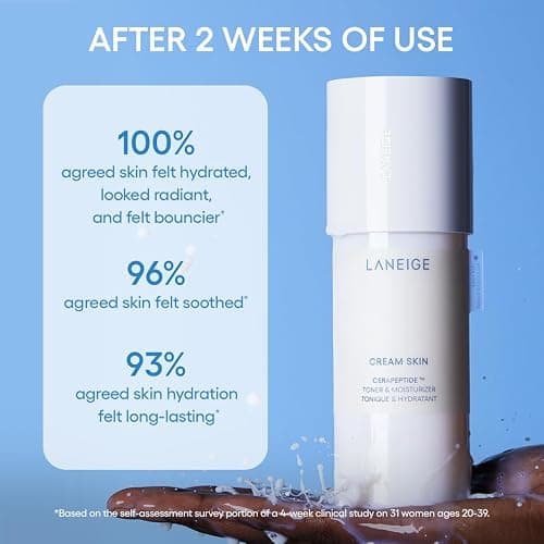 LANEIGE Cream Skin Toner & Moisturizer: Lightweight Refillable Korean Milky Toner with Ceramide & Peptide for Hydration, Firming, & Barrier Support thumbnail 5