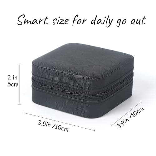 MFXIP Travel Jewelry Case Small Jewelry Box Jewelry Organizer Storage Case Portable PU Leather Mini Jewelry Travel Case for Girls Womens Earring, Necklace, Rings,Bracelets thumbnail 3