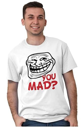 Brisco Brands Troll Face You Mad Trollface Meme Graphic T Shirt Men or Women thumbnail 5