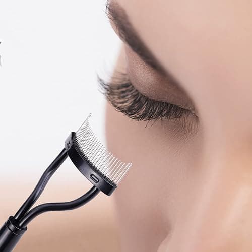 Eyelash Comb MSQ Eyelash Separator Mascara Applicator Eyelash Definer With Comb Cover Arc Designed Cosmetic Brushes Tool Black (1PCS) thumbnail 2