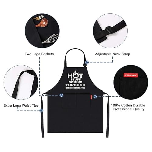 Funny Cooking BBQ Grilling Gifts for Men, Chef Aprons with Pockets, Birthday Valentine's Father's Day Christmas Gifts for Husband, Dad, Boyfriend thumbnail 2