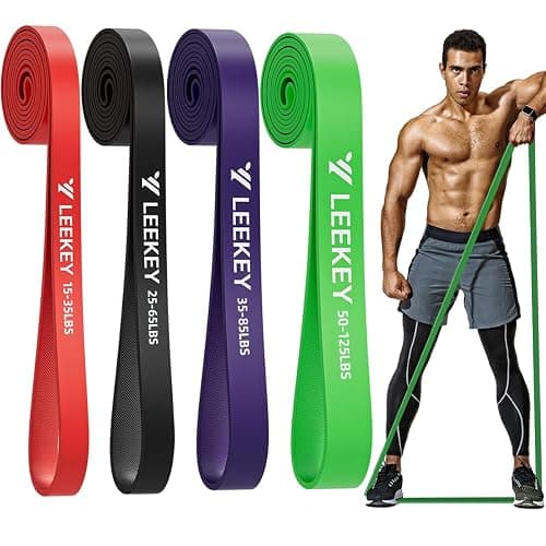 LEEKEY Resistance Bands, Exercise Bands with Handles,Pull Up Assist Bands - Band Set with Door Anchor - Bands for Working Out,Band for Men and Women Fitness Training,Home Workouts - Image 1
