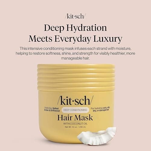 Kitsch Deep Conditioning Hair Mask – Moisturizing Hair Mask for Damaged Hair with Coconut Oil – Hydrating, Strengthening & Frizz-Reducing Hair Care Treatment for Curly, Coily & All Hair Types - 10 oz thumbnail 2