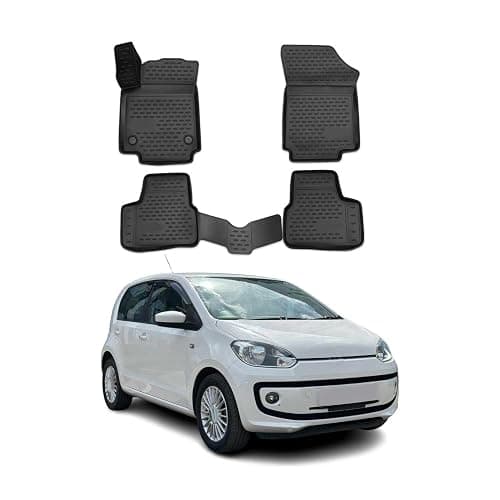 OMAC Gummimatten Fußmatten mit hohen Rand 3D kompatibel mit VW Up 2011-2020 TPE Automatten Schwarz 4X - Image 1
