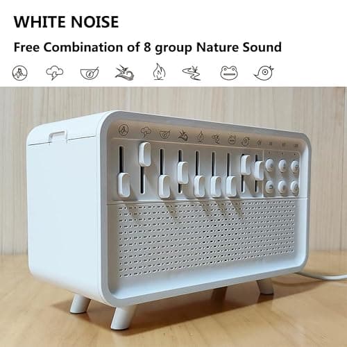 Diffuseur D'Arômes et d'air à Bruit Blanc, Humidificateur avec 8 Niveaux de Bruit Blanc Réglables, Veilleuse, Haut-Parleur Bluetooth thumbnail 5
