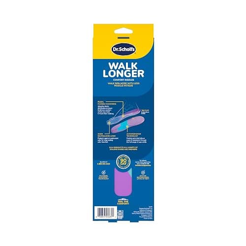 Dr. Scholl's Walk Longer Insoles - Comfortable Plush Foam Cushioning Inserts for Walking, Hiking, and Standing on Feet All-Day with Arch Support - Walk 50% Longer Without Muscle Fatigue thumbnail 9