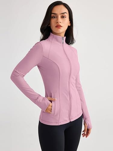 Trendy Queen Womens Lightweight Zip Up Jackets 2025 Athletic Hoodies Fall Gym Shirts Running Workout Clothes with Pocket thumbnail 3