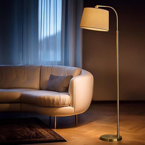 Oneach 62" Arc Floor Lamp for Living Rooms, Gold Tall Standing Lamps with Remote and Stepless Dimmable Bulb, Modern Reading Light for Bedrooms Corner Nursery Kid Office (Bulb Included) thumbnail 6