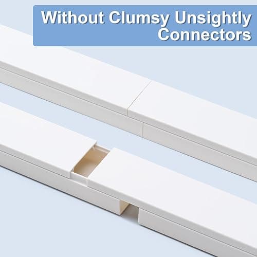 Cord Hider, 58in Cable Hider, Cord Covers for Wires on Wall, Paintable Cable Cover Raceway, Wire Hiders for TV on Wall, Cord Concealer, Cord Cable Management, 4X L14.5 W0.96 H0.58in, White thumbnail 3