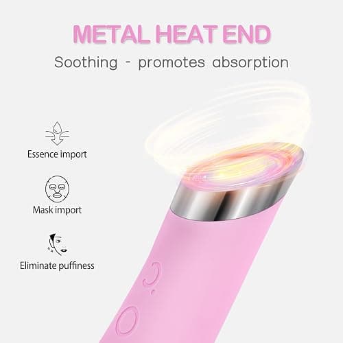 PRITECH Facial Cleansing Brush, Rechargeable Silicone Face Scrubber with Heat Massage End, Vibrating Exfoliator Scrubber for Deep Cleaning, Waterproof Face Brush for Women and Men (Pink) thumbnail 3