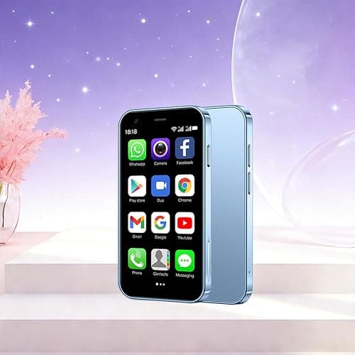 CostMvp Mini Phone Unlocked 3.0" Compact Smartphone Android 9 Quad-Core Dual SIM Face ID 2GB+16GB (Up to 128GB SD) 3G 5MP+5MP Dual Cameras (Pink) thumbnail 7