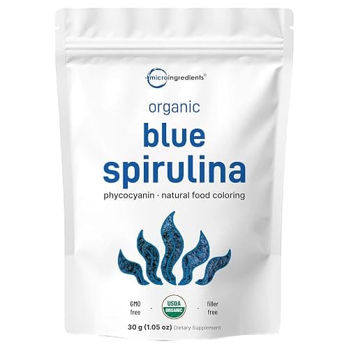 Organic Blue Spirulina Powder (Phycocyanin Extract), 30 Servings - No Fishy Smell, 100% Vegan Protein from Blue-Green Algae, Natural Luminous Food Coloring for Smoothies, Baking, Drinks & Cooking - Image 1