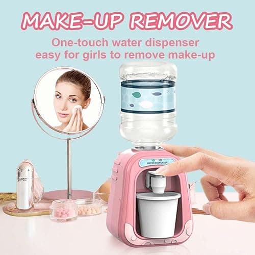 Micellar Water Dispenser, 2025 Upgrade Makeup Remover Dispensers Drinking Water Fountains Miniature, Mini Water Dispenser Makeup Remover Container Mini Micellar Dispensers Machine (Pink) thumbnail 4