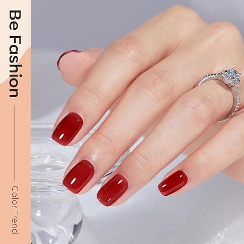 Modelones Gel Nail Polish, 6 Colors Jelly Gel Polish White Nude Brown Burgundy Red Gel Neutral Nail Art Design Translucent Gel Nail Kits Soak Off Manicure Salon DIY Girl Women Gift thumbnail 3
