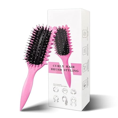 Curl Hair Brush, Lockenbürste, Curl Define Styling Brush, Curl Define Stylingbürste, Haarbürste zum Entwirren für Frauen (Rosa) - Rosa - Image 1