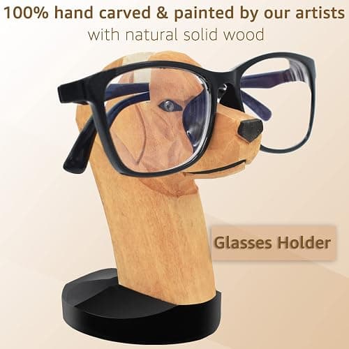 VIPbuy Handmade Labrador Retriever Shape Wood Carving Glasses Spectacle Holder Stand Sunglasses Display Rack Home Office Desk Décor Christmas Gift thumbnail 4